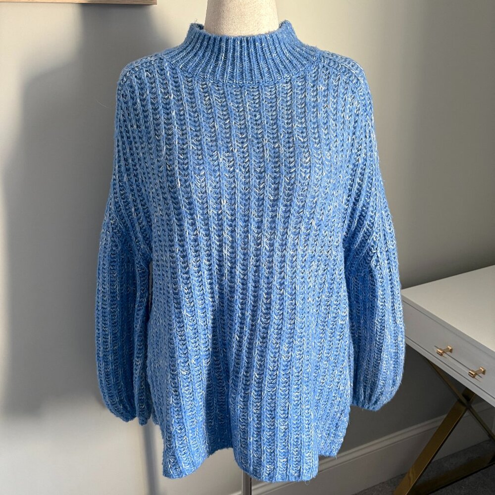 Pilcro Size Small Blue Textured Tunic Sweater Oversized By Anthropologie